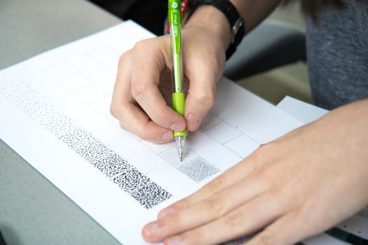 student taking a practice exam