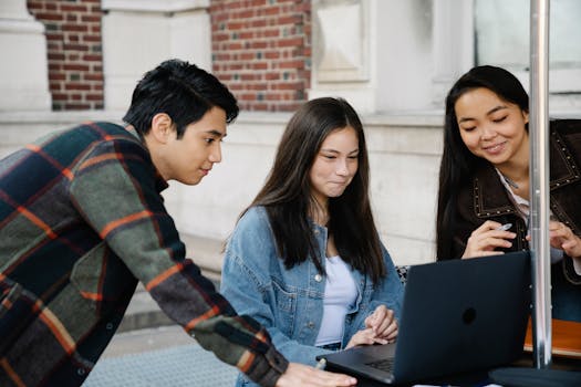 image of students studying together