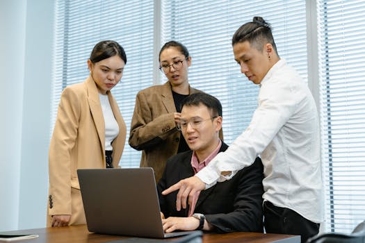 Image of a team collaborating on a project