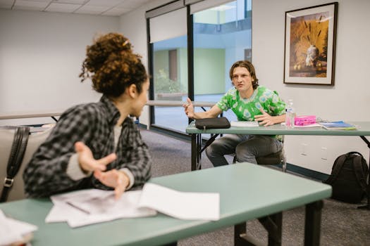 students engaged in a study session