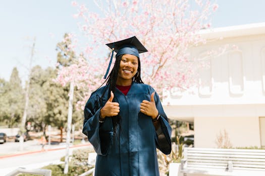 happy student celebrating success