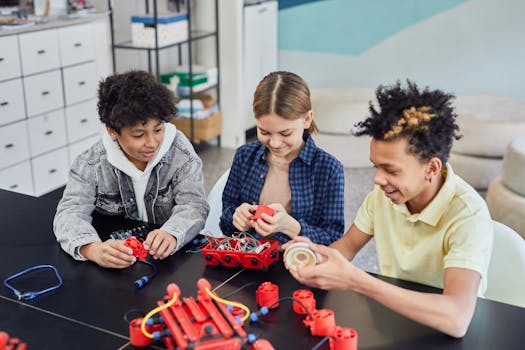 Group of students collaborating on a project