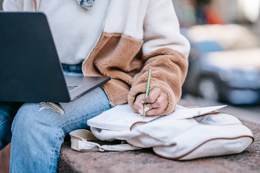 image of a student using a planner